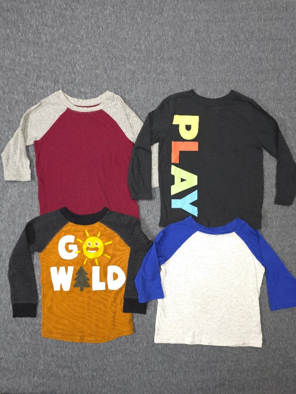 Old Navy Boys 4T Long Sleeve Shirt Bundle Thermal Raglan Graphic 4pc